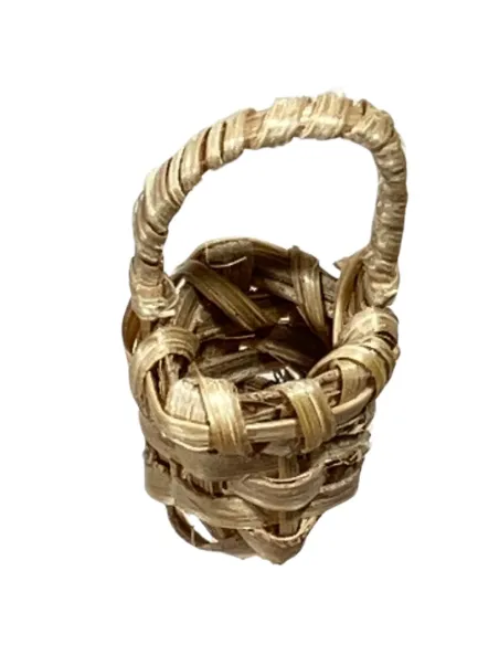 Cestino con manico in vimini per statue da 8 cm