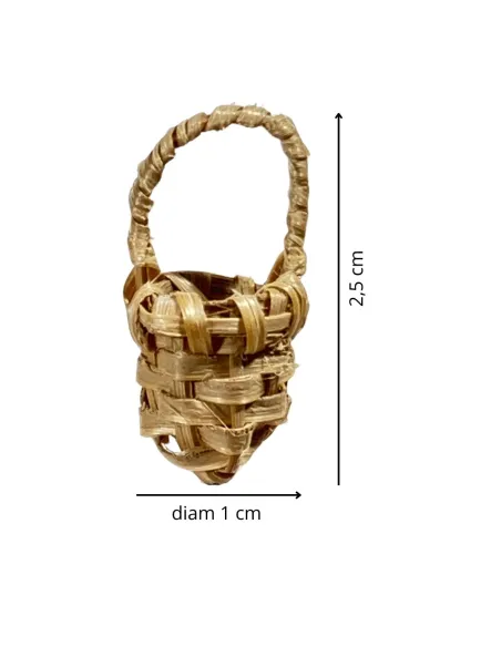 Cestino con manico in vimini per statue da 8 cm
