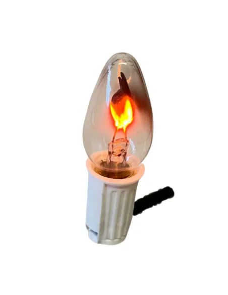 Flame-Effect Lamp Complete with Lamp Holder and Power Cable