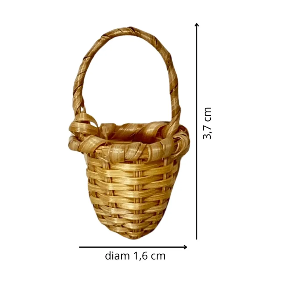 Wicker Basket with Handle for 10–12 cm Nativity Figures