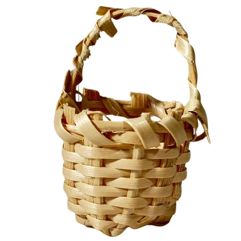 Light Wicker Basket with Handle for 12–15 cm Nativity Figures