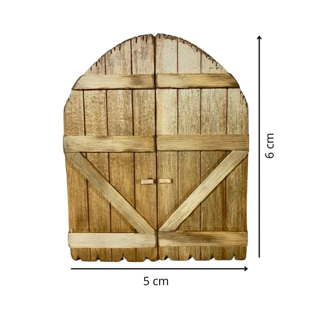 Arched wooden door for 5 cm Nativity figures