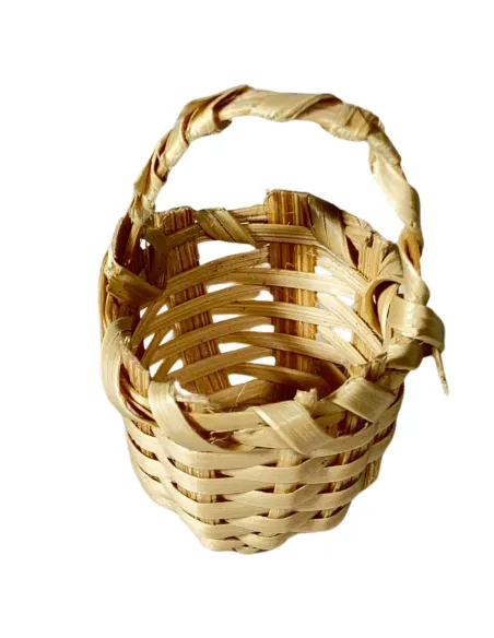 Light Wicker Basket with Handle for 12–15 cm Nativity Figures