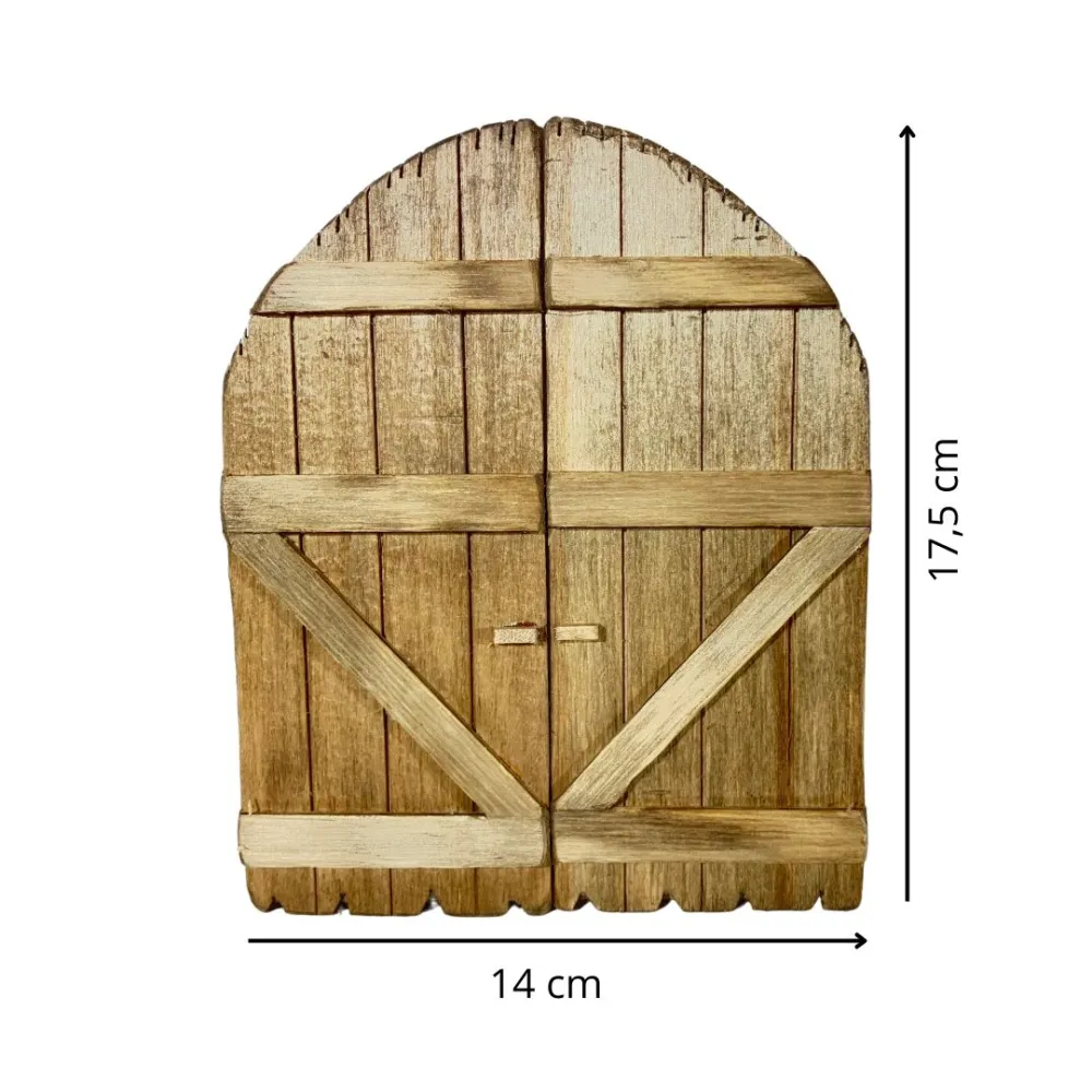 Arched wooden door for 15 cm Nativity figures