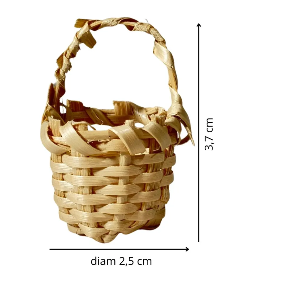 Light Wicker Basket with Handle for 12–15 cm Nativity Figures
