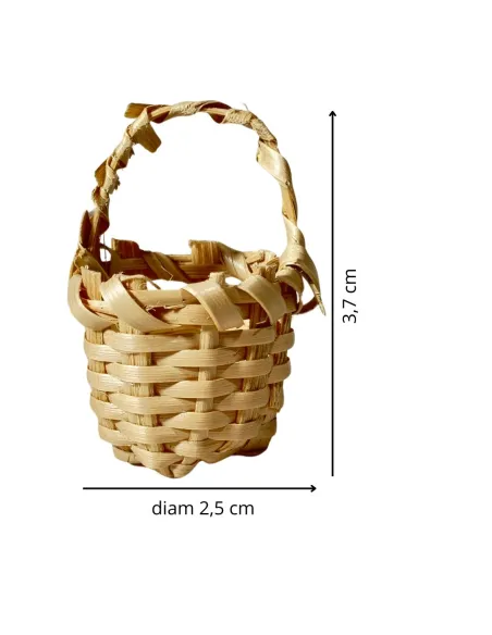 Light Wicker Basket with Handle for 12–15 cm Nativity Figures