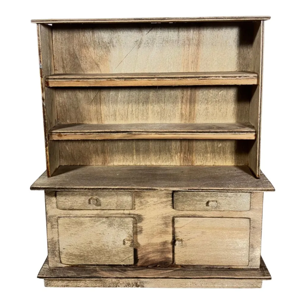 Wooden cupboard with 2 drawers and 2 doors for 10 cm Nativity figures