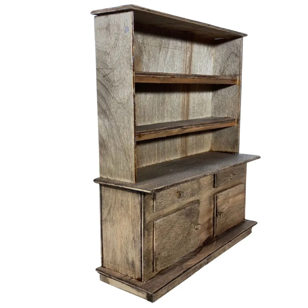 Wooden cupboard with 2 drawers and 2 doors for 10 cm Nativity figures