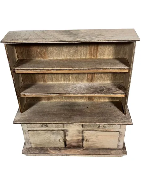 Wooden cupboard with 2 drawers and 2 doors for 20 cm Nativity figures