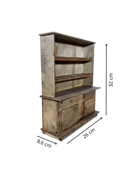 Wooden cupboard with 2 drawers and 2 doors for 30 cm Nativity figures