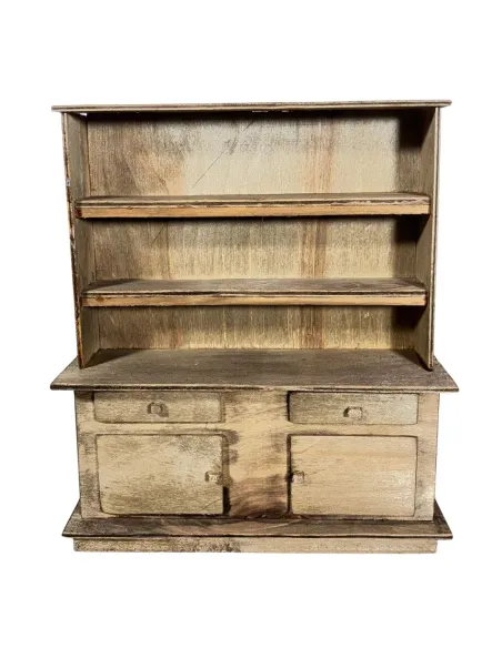 Credenza in legno con 2 cassetti e 2 sportelli per statue da 30 cm