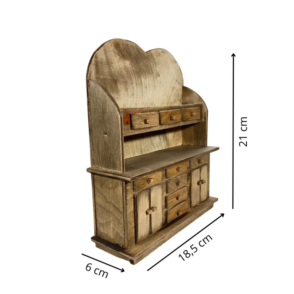 Wooden cupboard with 9 drawers and 4 doors for 20 cm Nativity figures