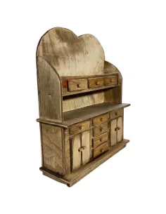 Credenza in legno a 9 cassetti e 4 sportelli per statue da 20 cm