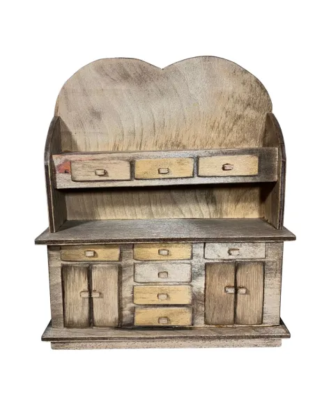 Wooden cupboard with 9 drawers and 4 doors for 30 cm Nativity figures