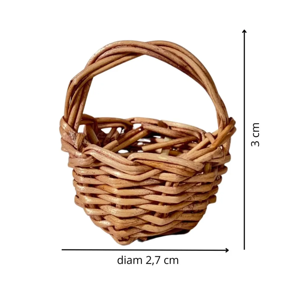 Wicker Basket with Handle for 12–15 cm Nativity Figures