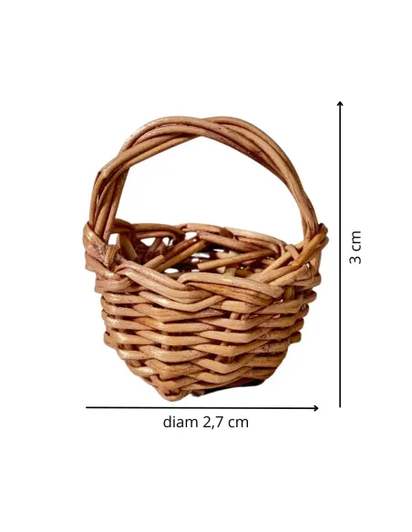 Wicker Basket with Handle for 12–15 cm Nativity Figures