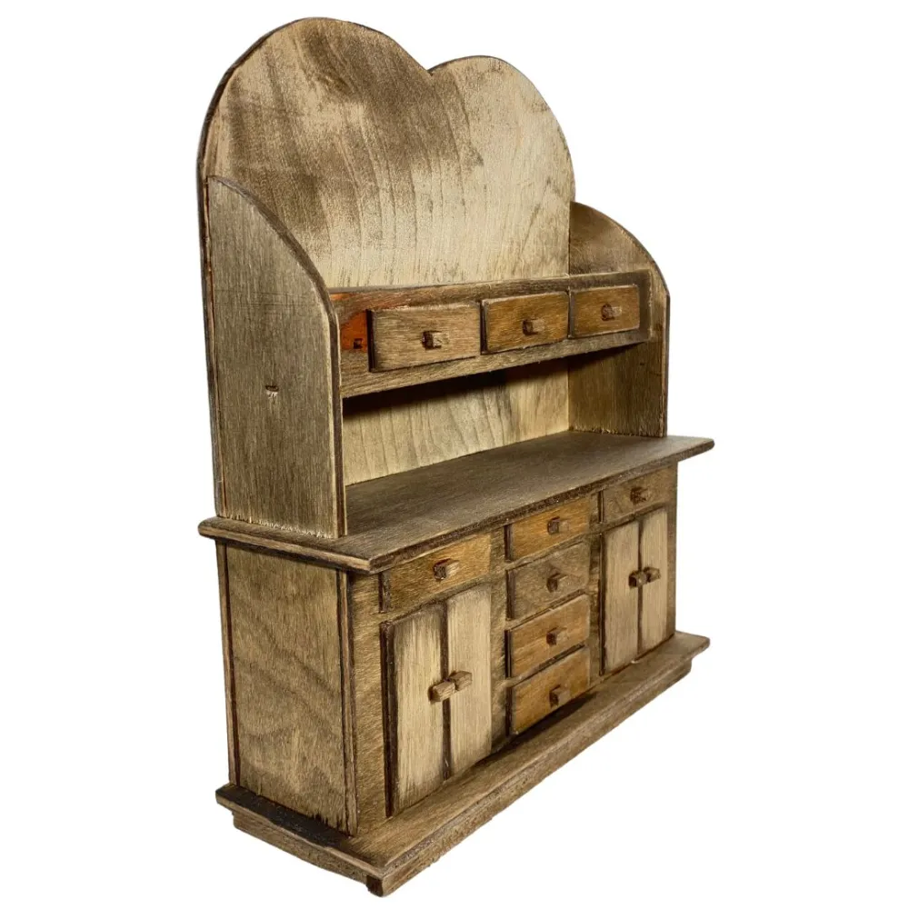 Wooden cupboard with 9 drawers and 4 doors for 30 cm Nativity figures