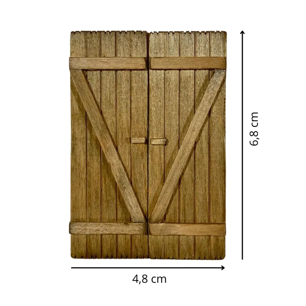 Double-shutter wooden window for 15 cm Nativity figures