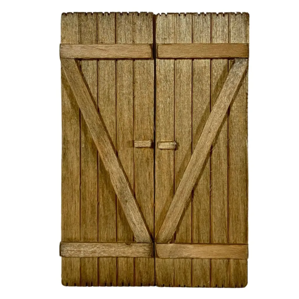 Double-shutter wooden window for 25 cm Nativity figures