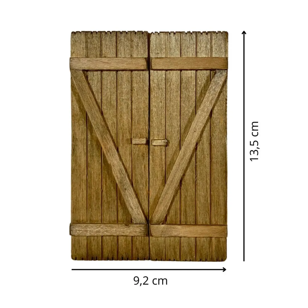 Double-shutter wooden window for 30 cm Nativity figures