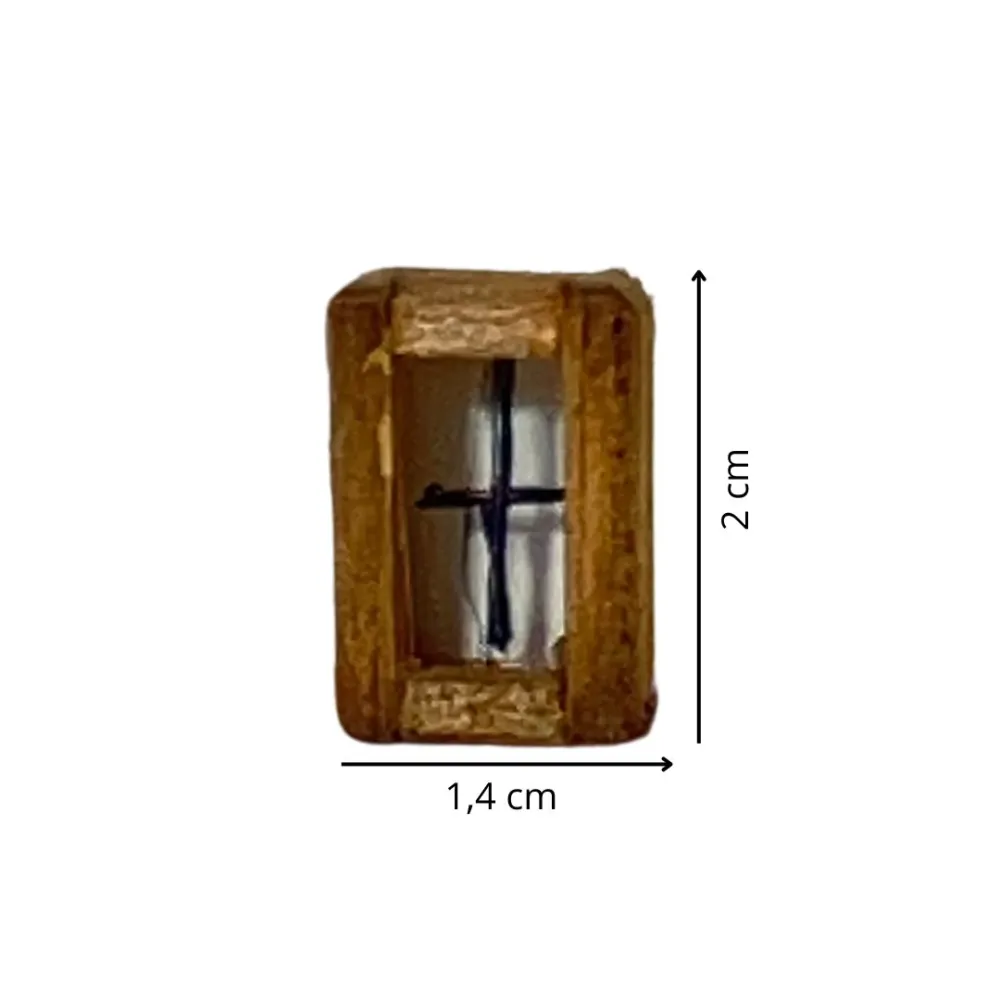 Wooden window with faux glass for 5 cm Nativity figures