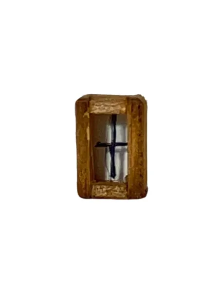Wooden window with faux glass for 5 cm Nativity figures