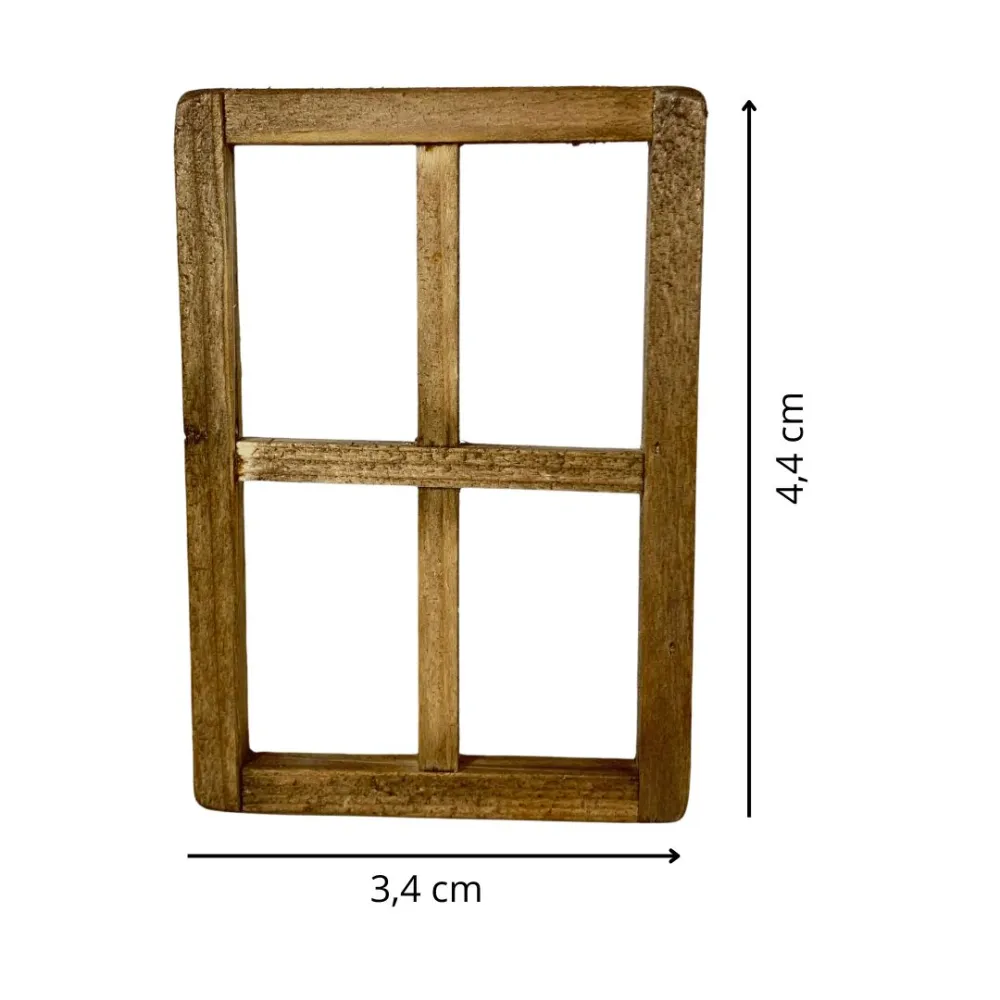 Wooden window with faux glass for 10 cm Nativity figures
