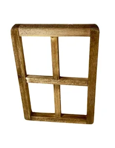 Finestra in legno con finto vetro per statue da 15 cm