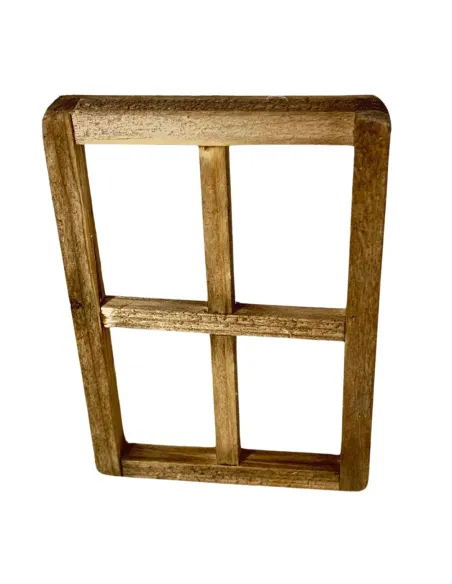Finestra in legno con finto vetro per statue da 15 cm
