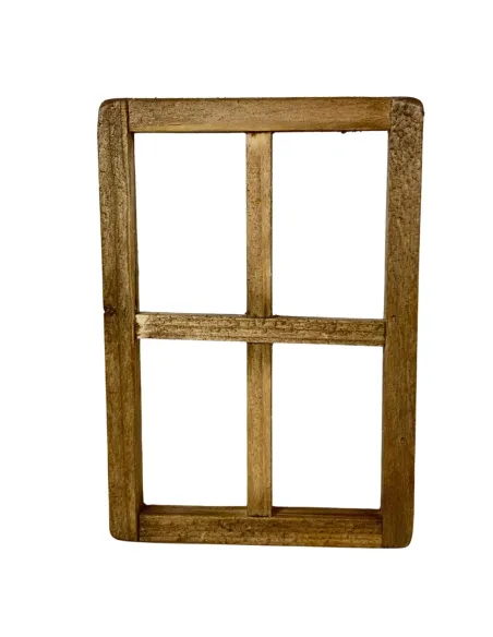 Finestra in legno con finto vetro per statue da 15 cm