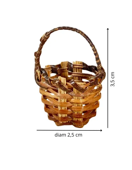 Two-Tone Wicker Basket with Handle for 15 cm Nativity Figures