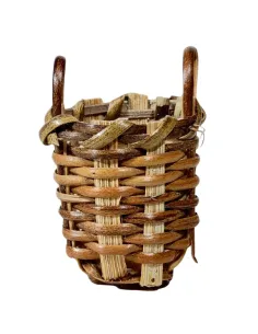 Dark Double-Handled Wicker Basket for 15–20 cm Nativity Figures 2