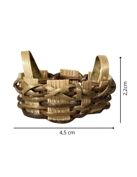 Two-Tone Oval Double-Handled Wicker Basket for 15–20 cm Nativity Figures