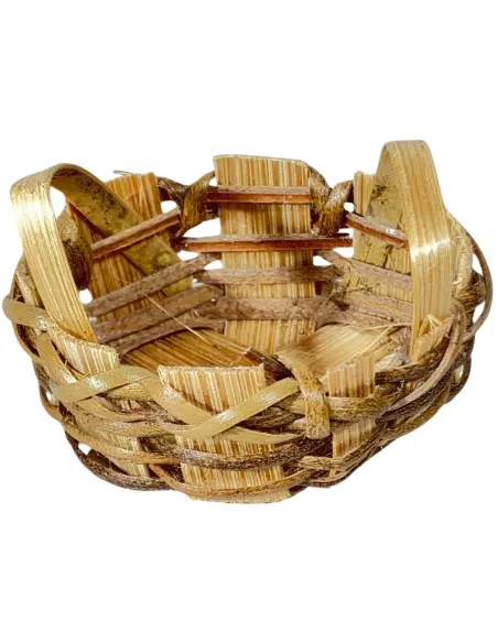 Two-Tone Oval Double-Handled Wicker Basket for 15–20 cm Nativity Figures