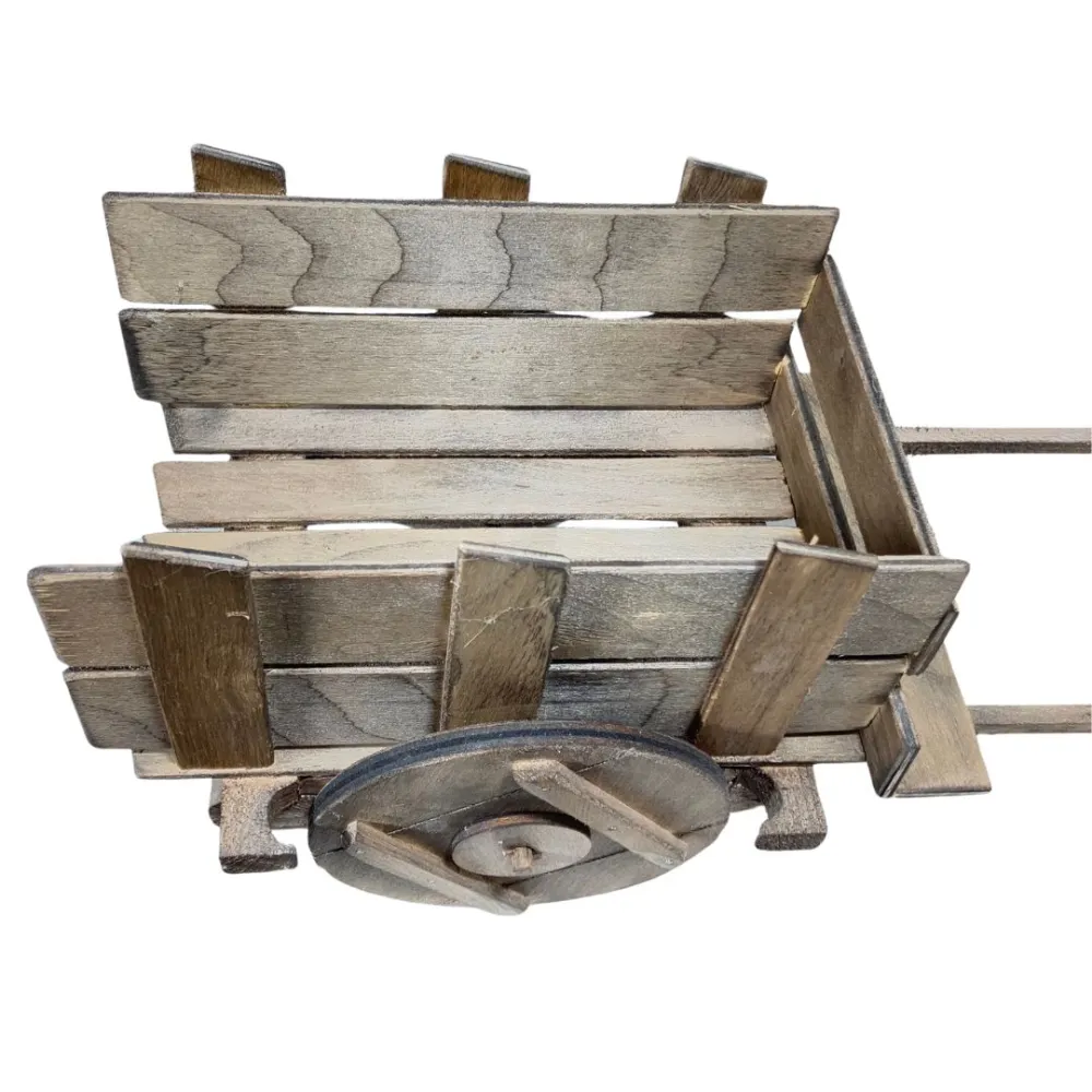 Empty handcrafted wooden cart for 30 cm Nativity figures