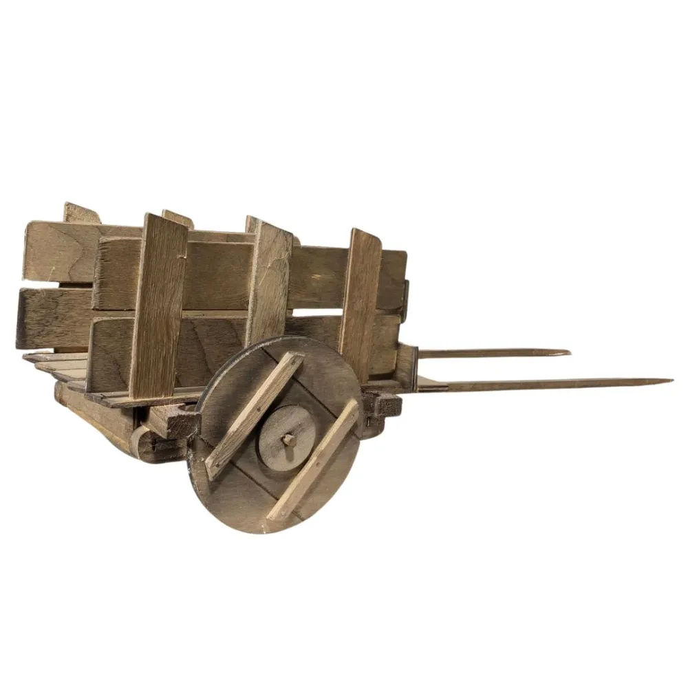 Empty handcrafted wooden cart for 30 cm Nativity figures