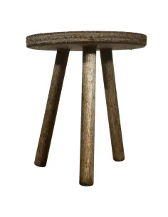 Sgabello tondo in legno a 3 piedi per statue da 25 cm 2
