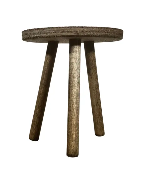 Sgabello tondo in legno a 3 piedi per statue da 25 cm