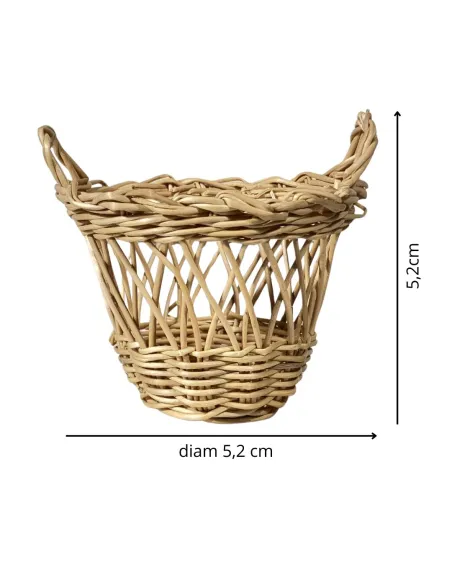 Cestino doppio manico in vimini per statue da 30 cm
