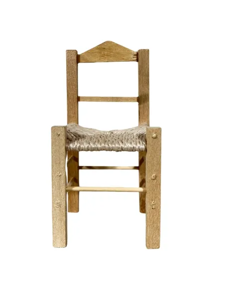 Wooden chair with straw seat for 10 cm Nativity figures