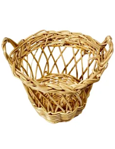 Cestino doppio manico in vimini per statue da 30 cm