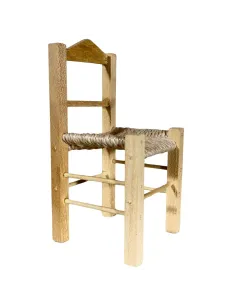 Wooden chair with straw seat for 15 cm Nativity figures