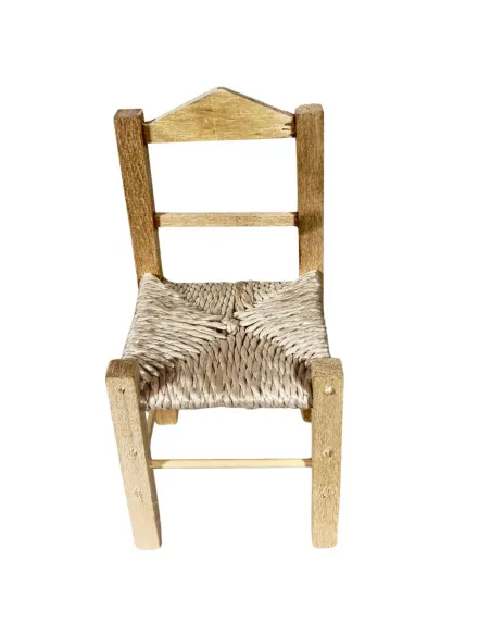 Wooden chair with straw seat for 30 cm Nativity figures