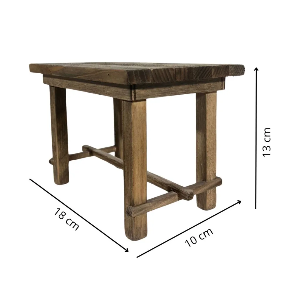 Natural wooden table for 30 cm Nativity figures
