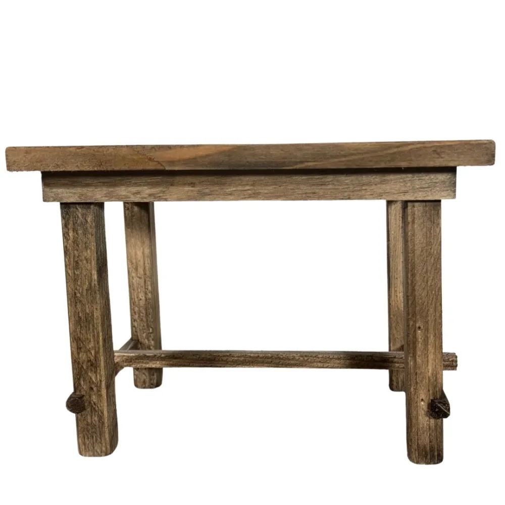 Tavolo in legno naturale per statue da 30 cm