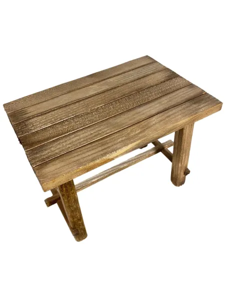Tavolo in legno naturale per statue da 30 cm