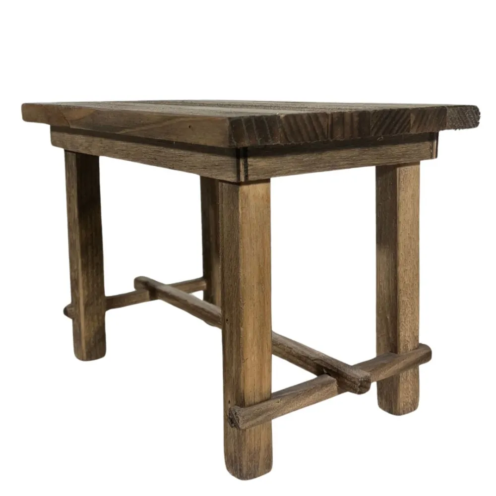 Tavolo in legno naturale per statue da 30 cm