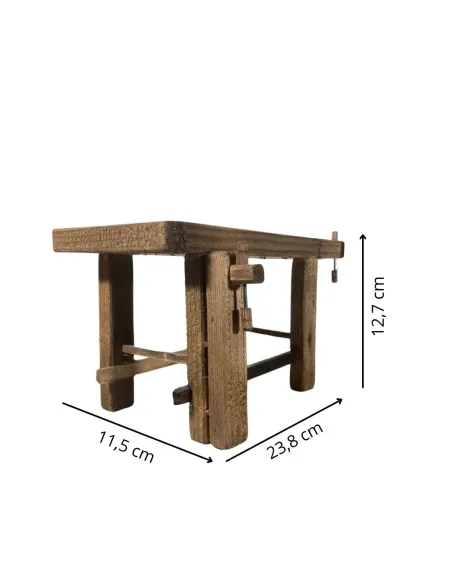 Bancone da falegname in legno per statue da 30 cm