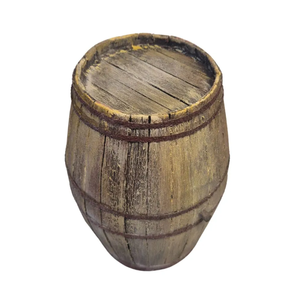 Miniature balsa wood barrel for 30 cm nativity figures