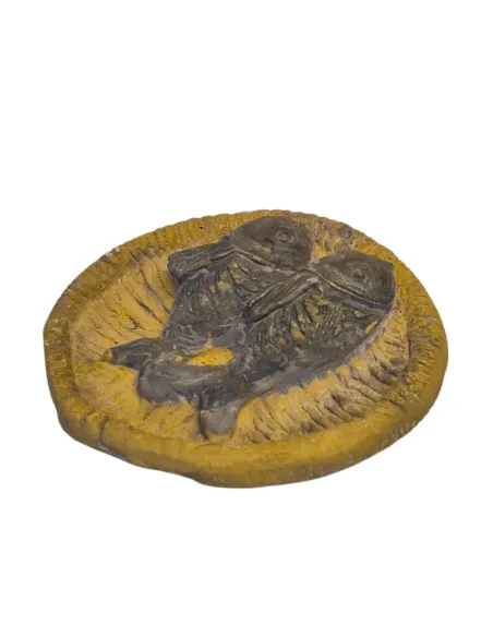 Cesto con pesce in gesso per statue da 30 cm